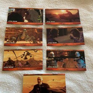 Star Wars: Attack of the Clones, Topps wide vision trading cards lot of 7 cards